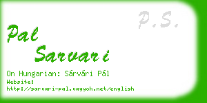 pal sarvari business card